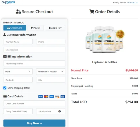 Leptozen  Order Form